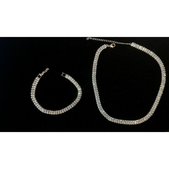 CZ Tennis Bracelet, Rectangular Diamond CZ Bracelet, Baguette Bracelet, Layering - Picture 8 of 8